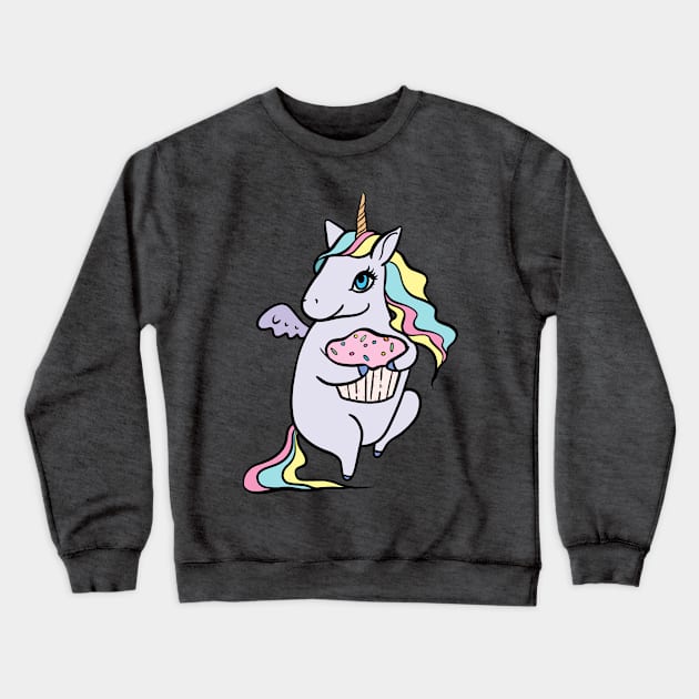 Like a Unicorn Loves Cake Crewneck Sweatshirt by by_Akku